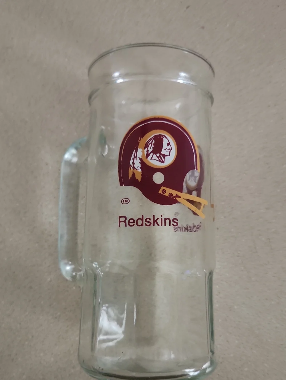 Vintage Redskins Glass Mug